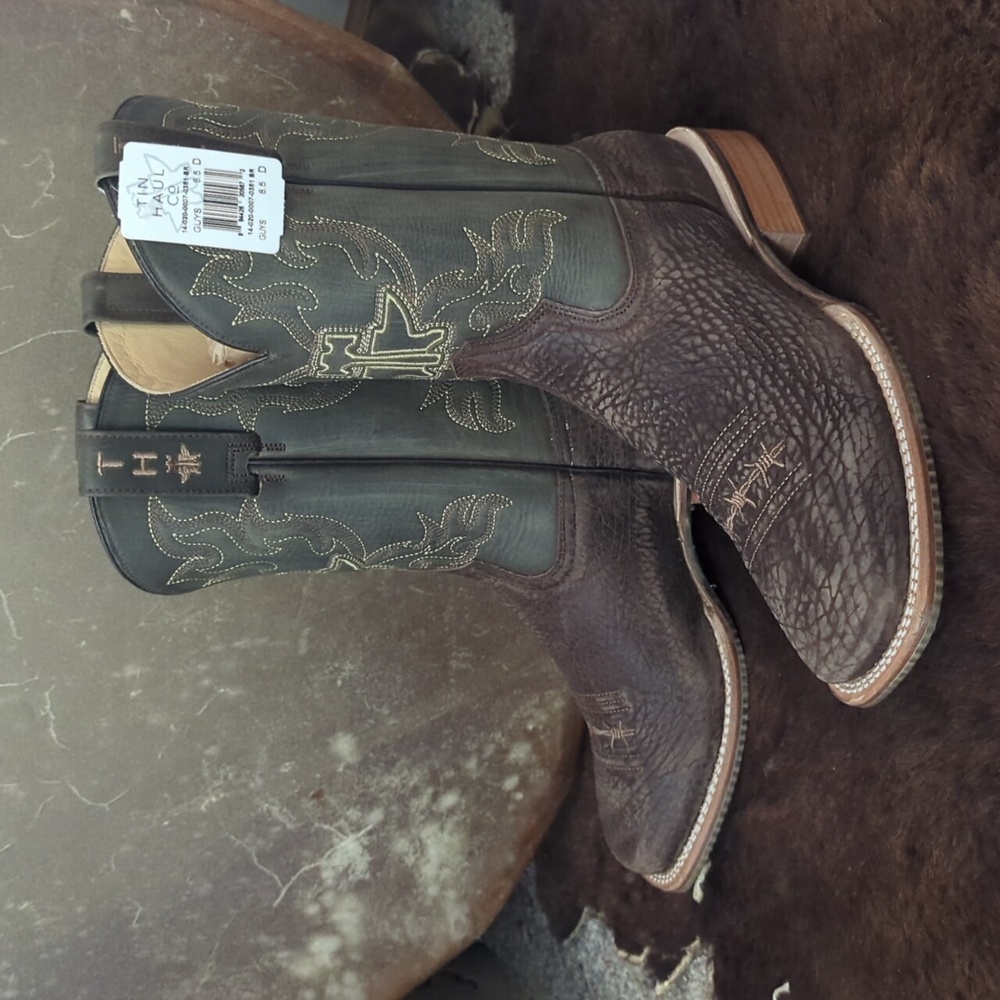 TIN HAUL men's "Take No Bull" square toe cowboy boot sz 8.5D 🔥new in box🔥 - Picture 4 of 16